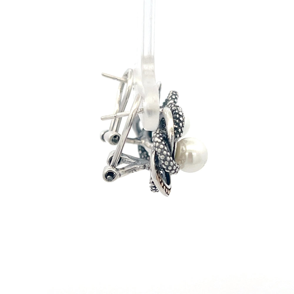 Ohrstecker aus 925er Silber mit Perlenmuster