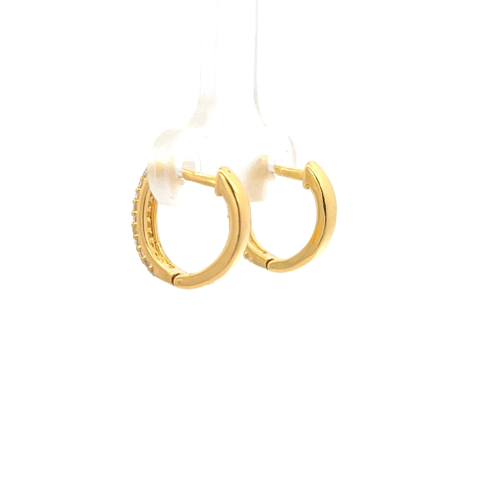 Ohrringe aus 925er Silber, 14 Karat vergoldet, mit Zirkonia-Fassung