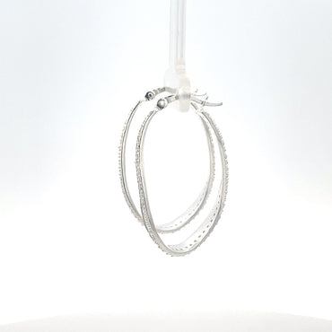 925er Silbercreolen mit strukturierter Oberfläche