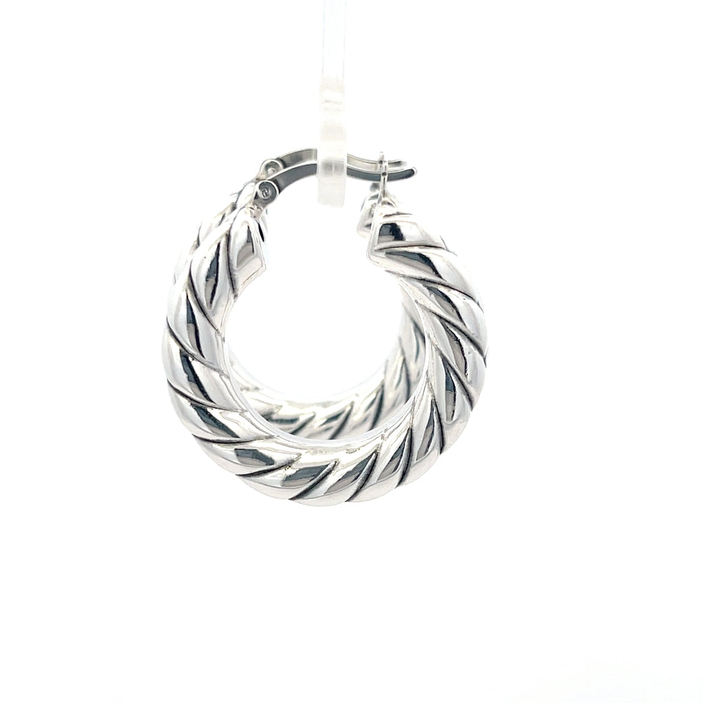 Gedrehte Creolen aus 925er Silber