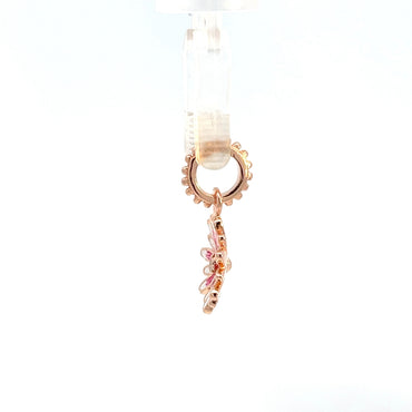 Anhänger aus 925er Sterlingsilber, rosévergoldet, mit floralem Blütenmuster
