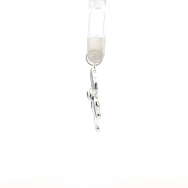 Anhänger in Form eines vierblättrigen Kleeblatts aus 925er Sterlingsilber mit grüner Emaille