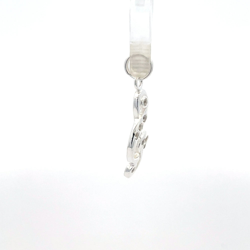 Musikalischer Notenanhänger aus 925er Silber mit Zirkonia-Akzenten