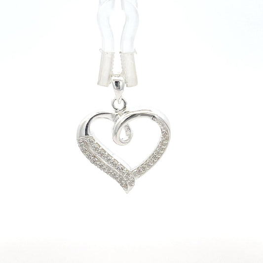 Herzanhänger aus 925er Sterlingsilber mit Zirkonia-Verzierung