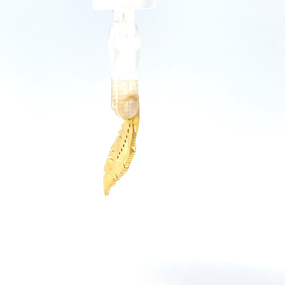 Federanhänger aus 925er Sterlingsilber und vergoldet mit Zirkonia-Verzierung