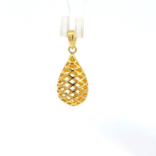 Tropfenförmiger Anhänger aus 925er Sterlingsilber, vergoldet