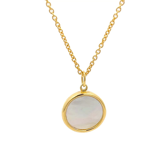 Halskette mit rundem Anhänger aus 925er Sterlingsilber, vergoldet – Zeitloser Stil