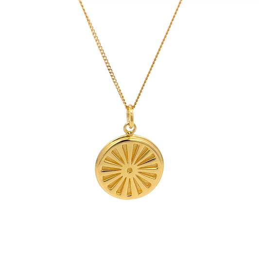 Halskette aus 925er Sterlingsilber, 14 Karat vergoldet, mit Sonnenanhänger