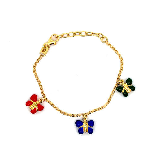 Vergoldetes Kinderarmband mit Blumenanhänger