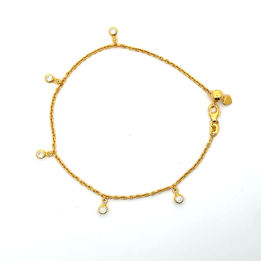 Verstellbares Fußkettchen aus 925er Sterlingsilber mit doppelter Kettenverzierung