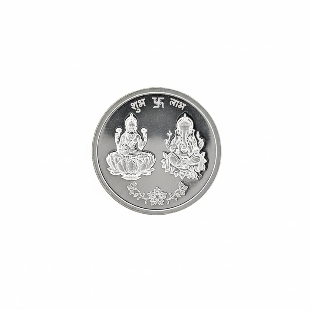 999 5g Laxmi Ganesh Round shape coin