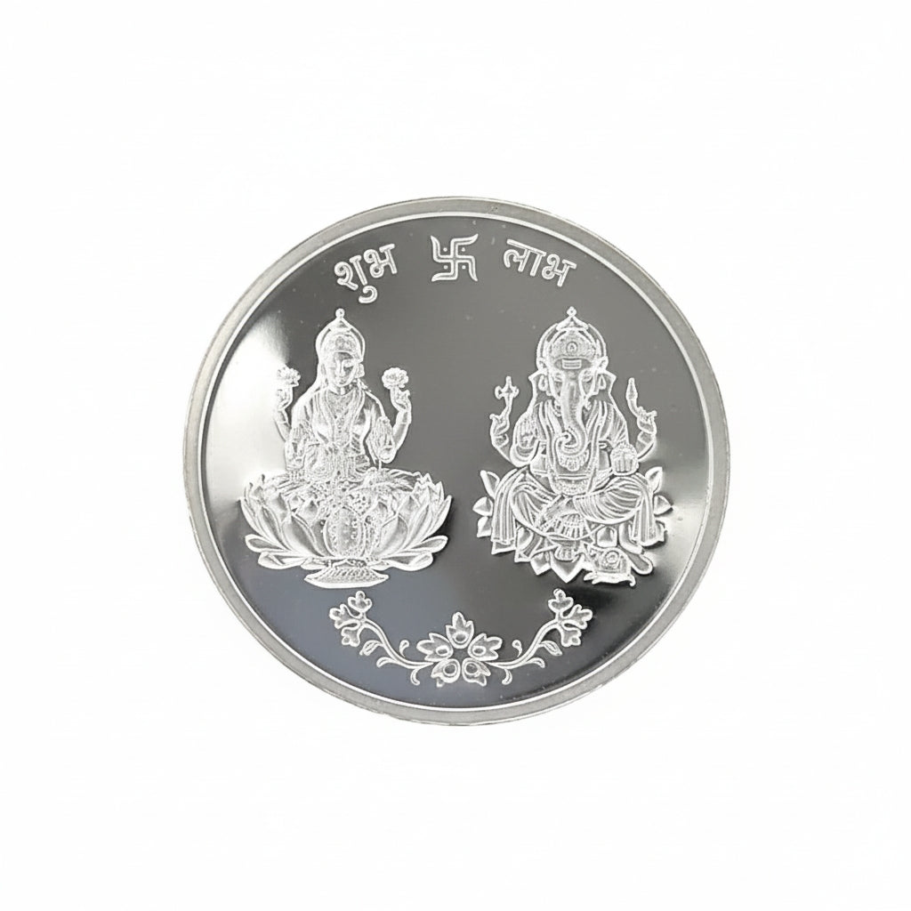 999 10g Laxmi Ganesh Round shape coin