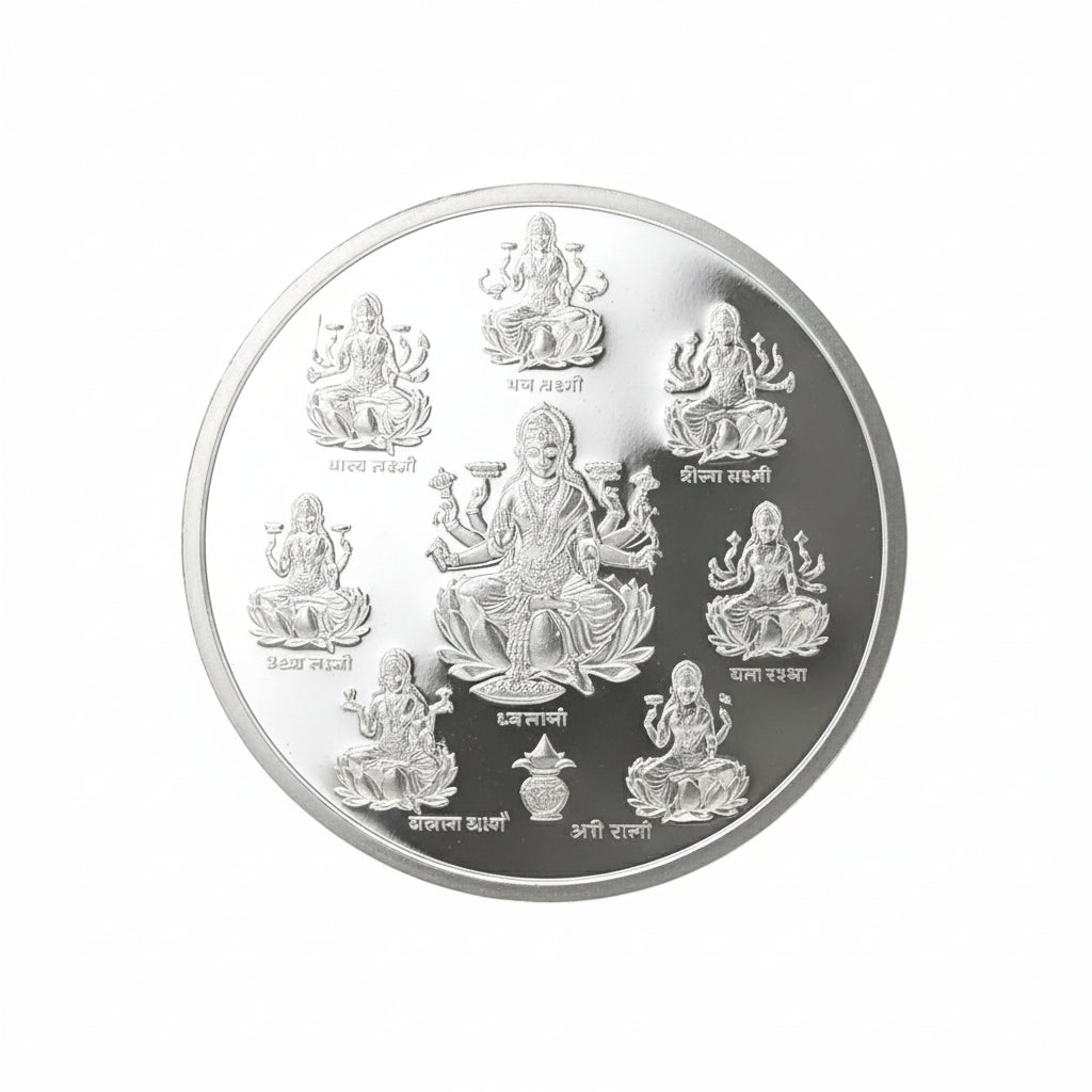 999 10 g Ashtalaxmi runde Münze