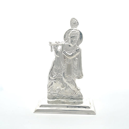 925 Silber Krishna Idol mit Flöte