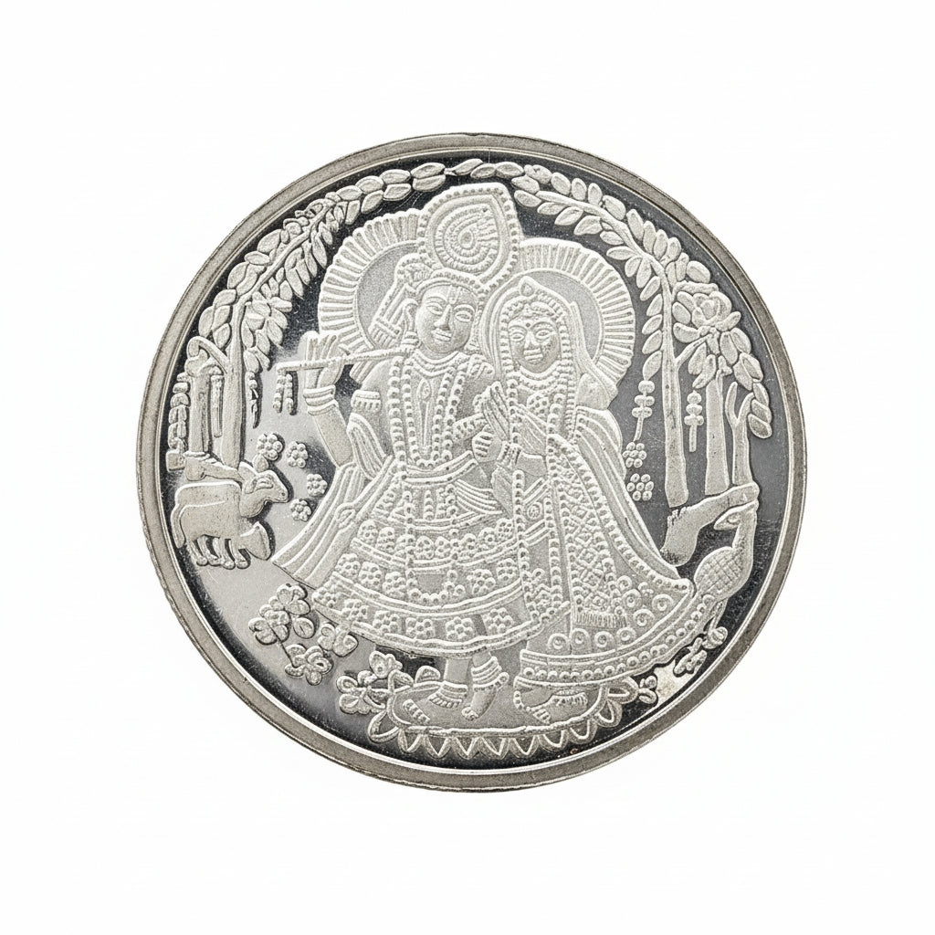 999 silver 10g Radha krishna coin