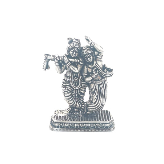 925er Silber Radha Krishna Idol – Oxidiertes Finish