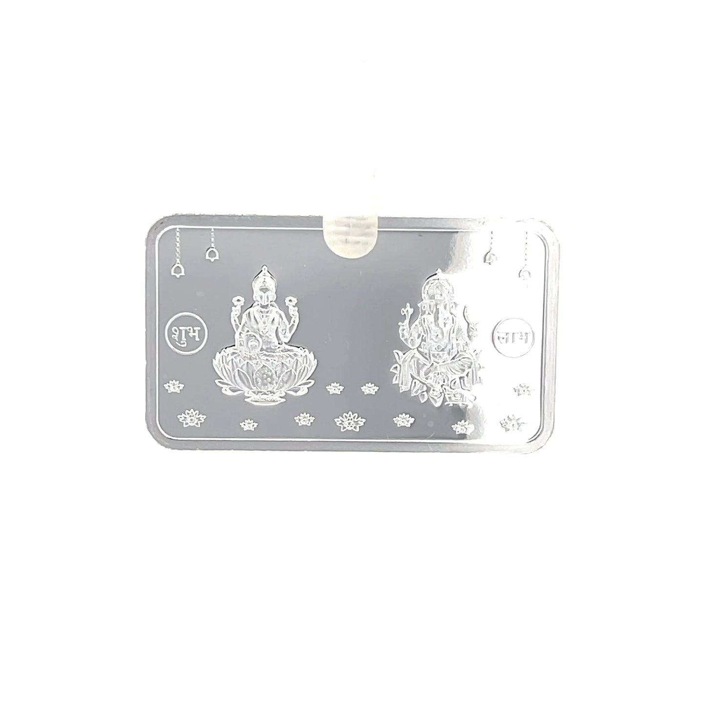 999 Silver 10g Lakshmi Ganesh Rectangular Coin with Yantra