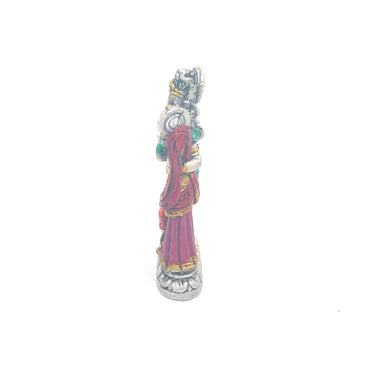 925 Silber Radha Krishna Idol – Farbig