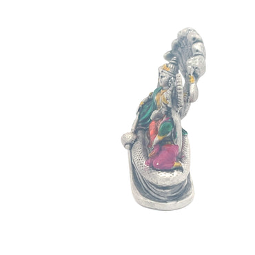 Statuette des Gottes Vishnu und der Göttin Lakshmi aus 925er Silber – farbig