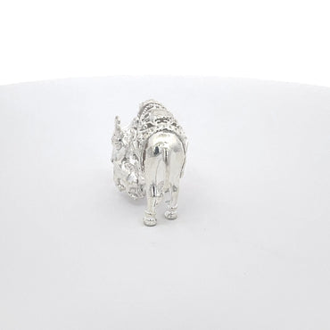 Großes Kuh- und Kalb-Idol aus 925er Silber – kunstvolles Design