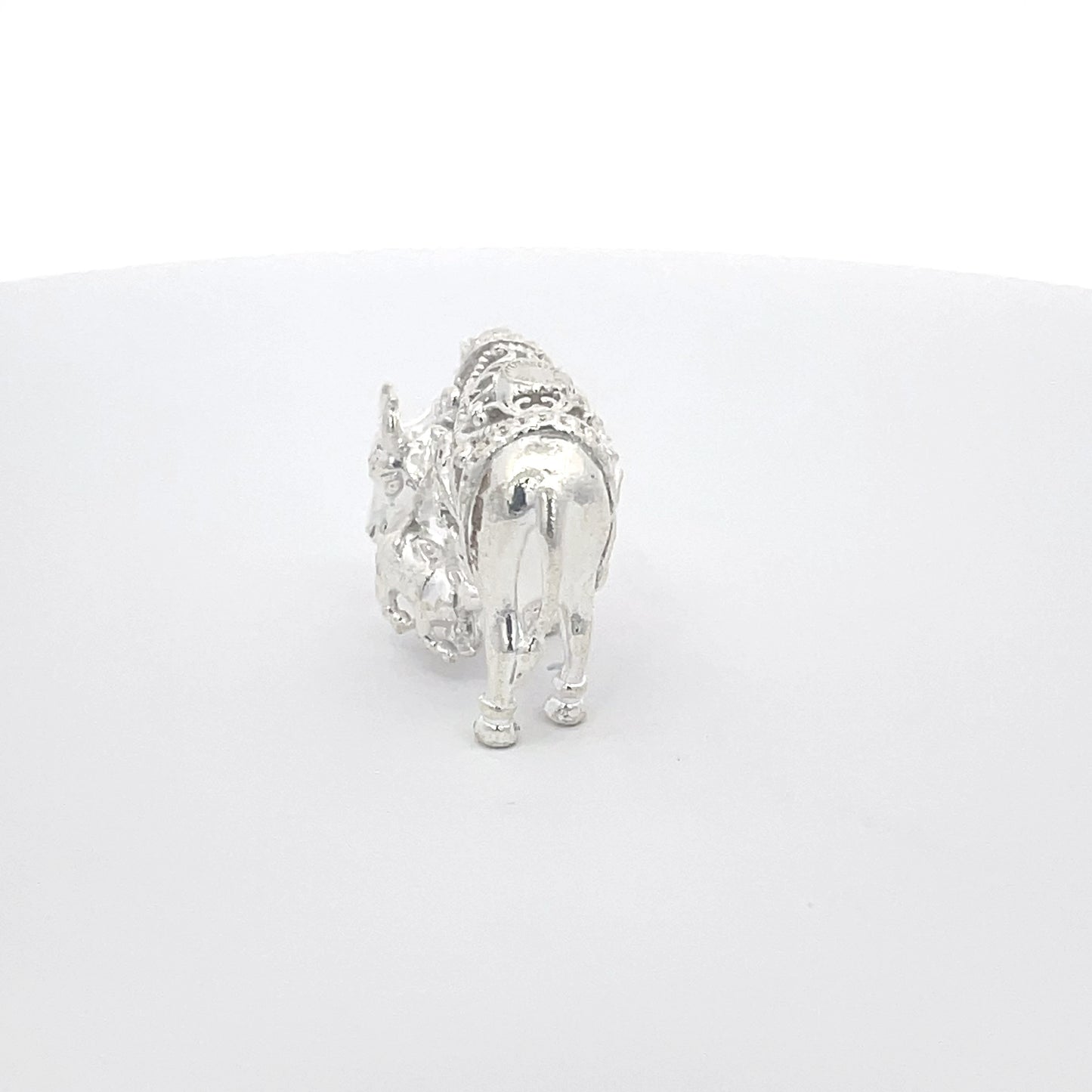 925 Silver Small Cow and Calf Idol – Ornate Design
