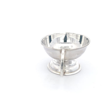 Große Pooja Diya aus 925er Silber mit Griff