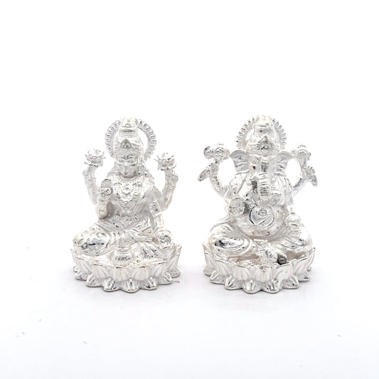 925 Silber Mittleres Lakshmi Ganesh Idols Set