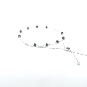Adjustable black beads bracelet