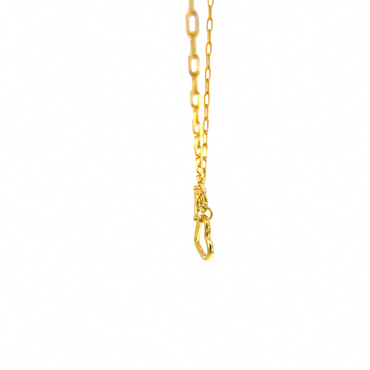 Pearl heart necklace with elegant paper clip necklace