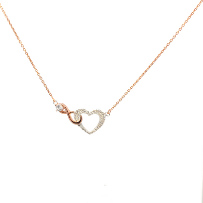 Heart infinity pendant necklace