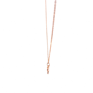 925 Silver Rose Gold-Plated Butterfly Pendant Necklace with Colored Stones