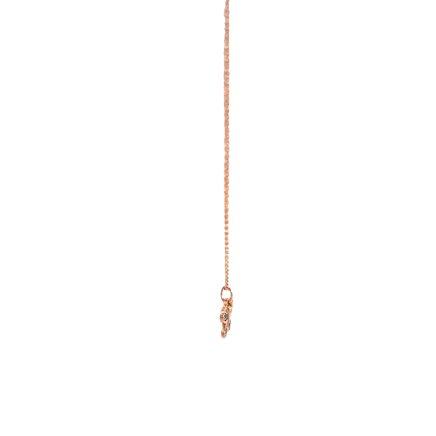 Halskette mit Schmetterlingsanhänger aus 925er Silber, rosévergoldet, mit farbigen Steinen