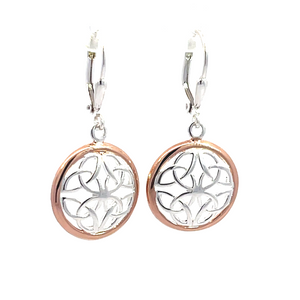 925 Silber Ohrringe mit Roségold Akzenten
