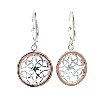 925 Silber Ohrringe mit Roségold Akzenten