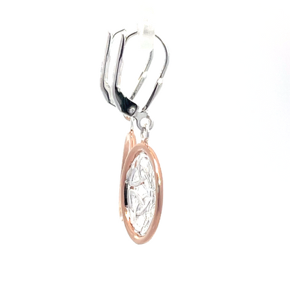 925 Silber Ohrringe mit Roségold Akzenten