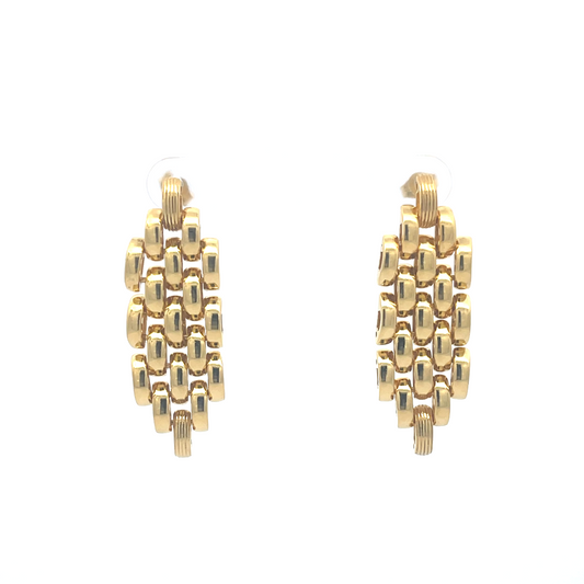 925 Silver Gold-Plated Woven Earrings