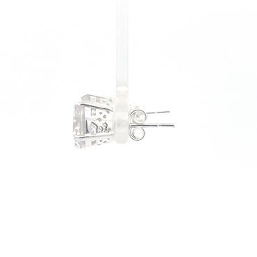 925 Silver Round Crystal Stud Earrings