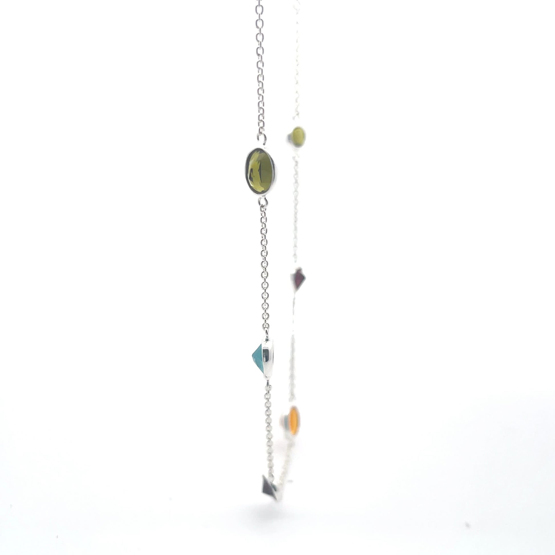 925 Silver Multi-Stone Necklace for Women and Teens