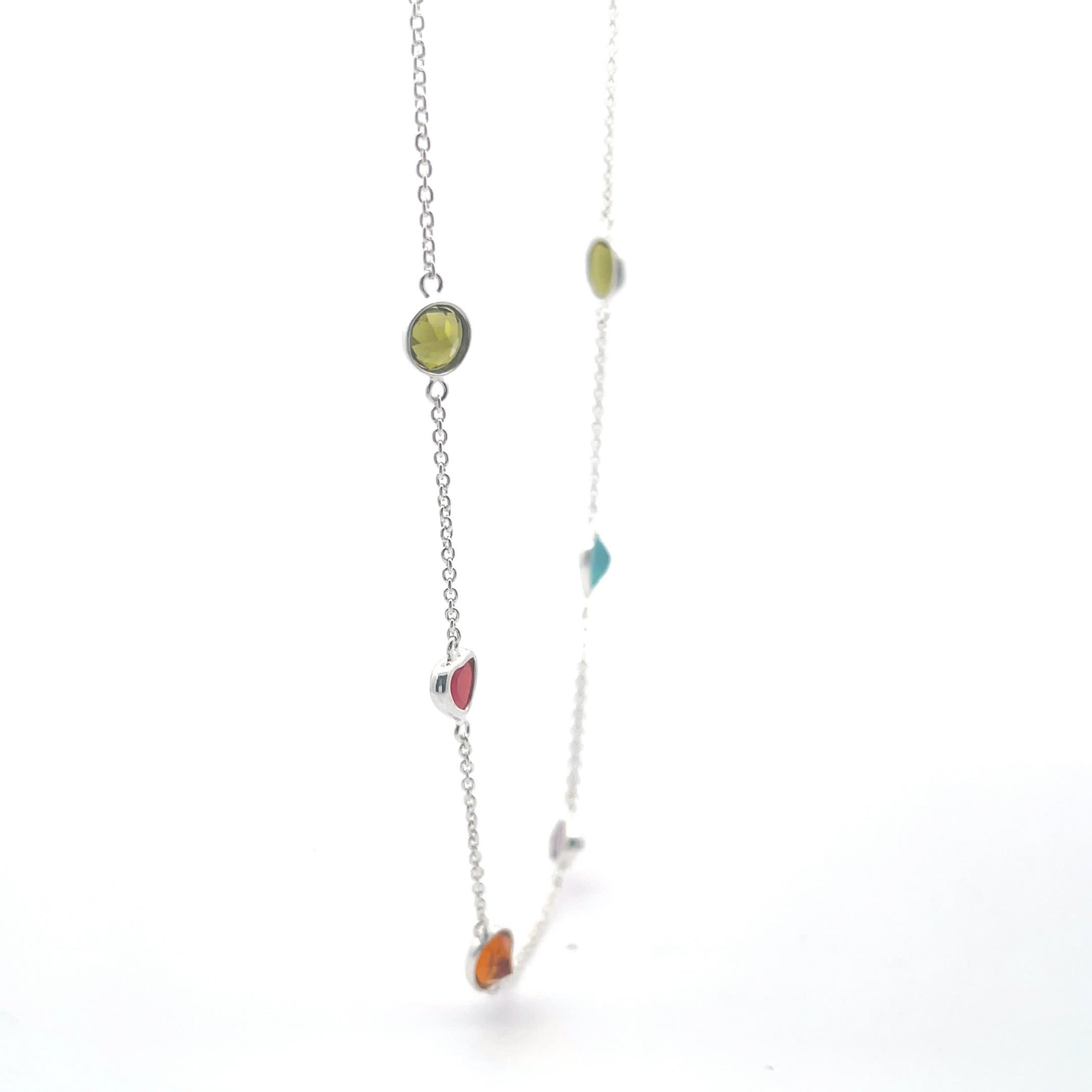 925 Silver Multi-Stone Necklace for Women and Teens