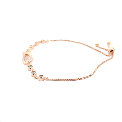 Adjustable rose gold infinity bracelet
