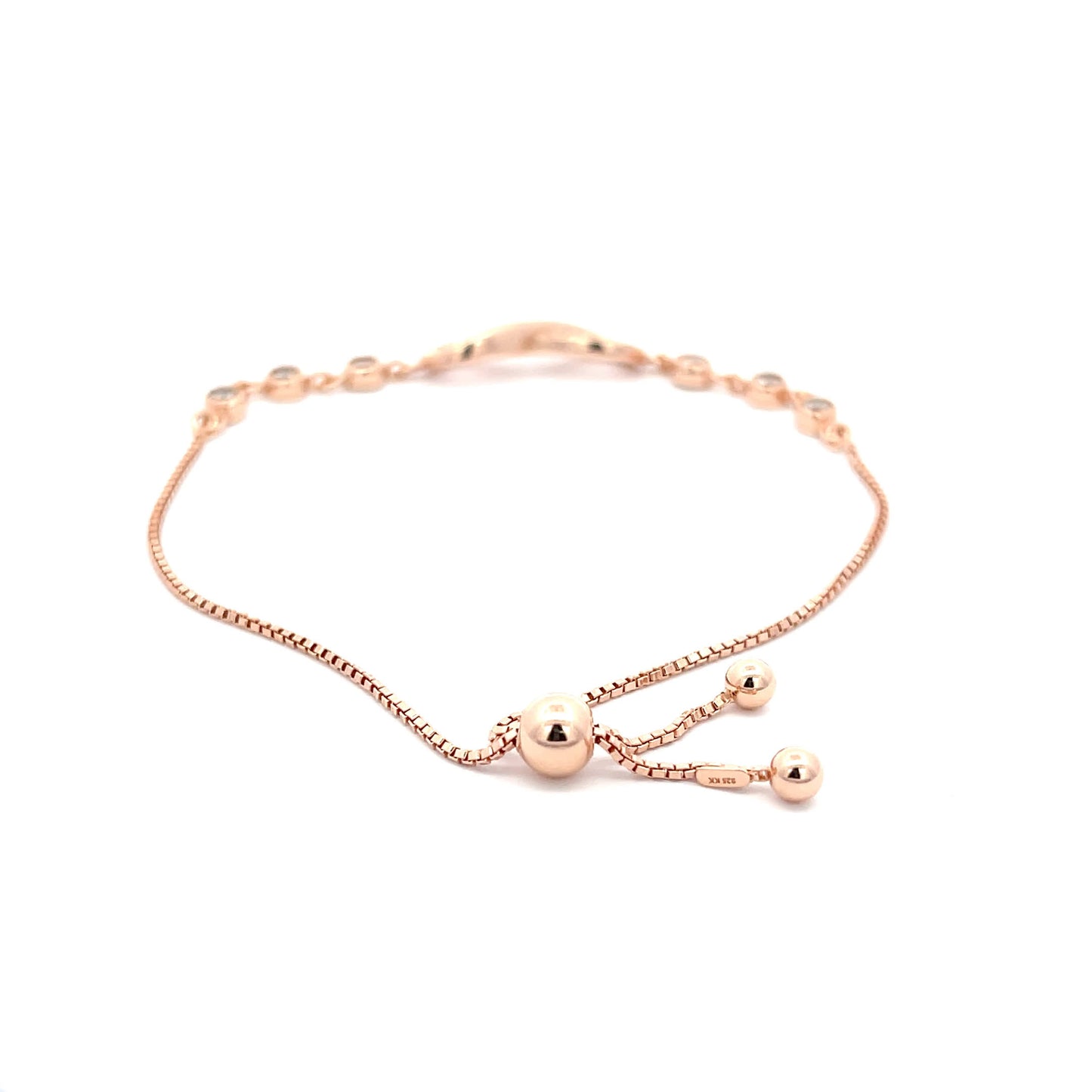 Adjustable rose gold infinity bracelet