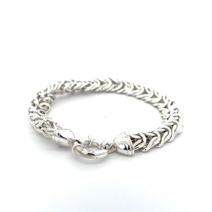 925 Sterling Silver Braided Chain Bracelet with Textured Links