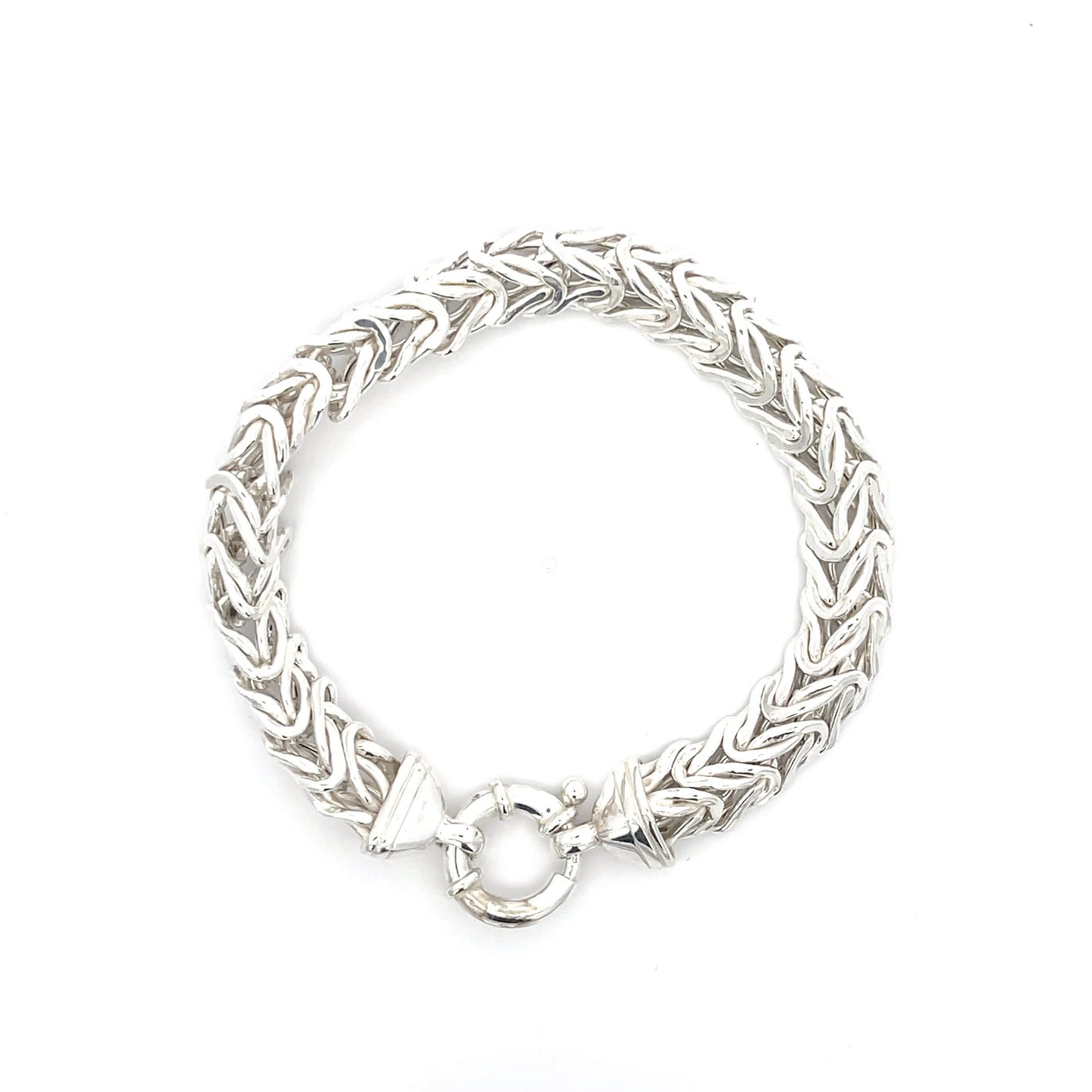 925 Sterling Silver Braided Chain Bracelet with Textured Links