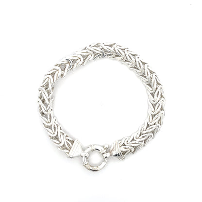 925 Sterling Silver Braided Chain Bracelet with Textured Links