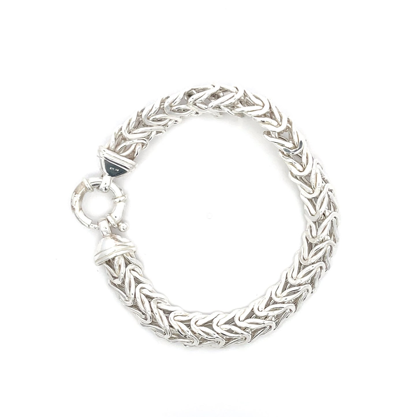 925 Sterling Silver Braided Chain Bracelet with Textured Links