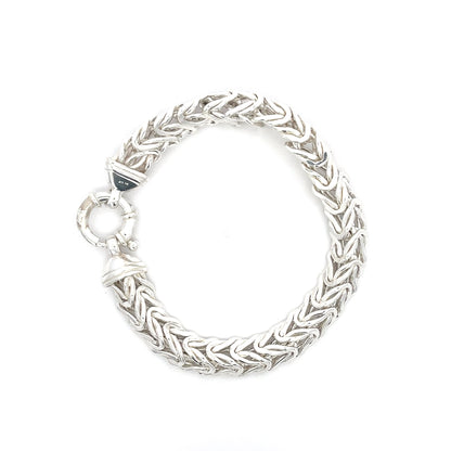 925 Sterling Silver Braided Chain Bracelet with Textured Links