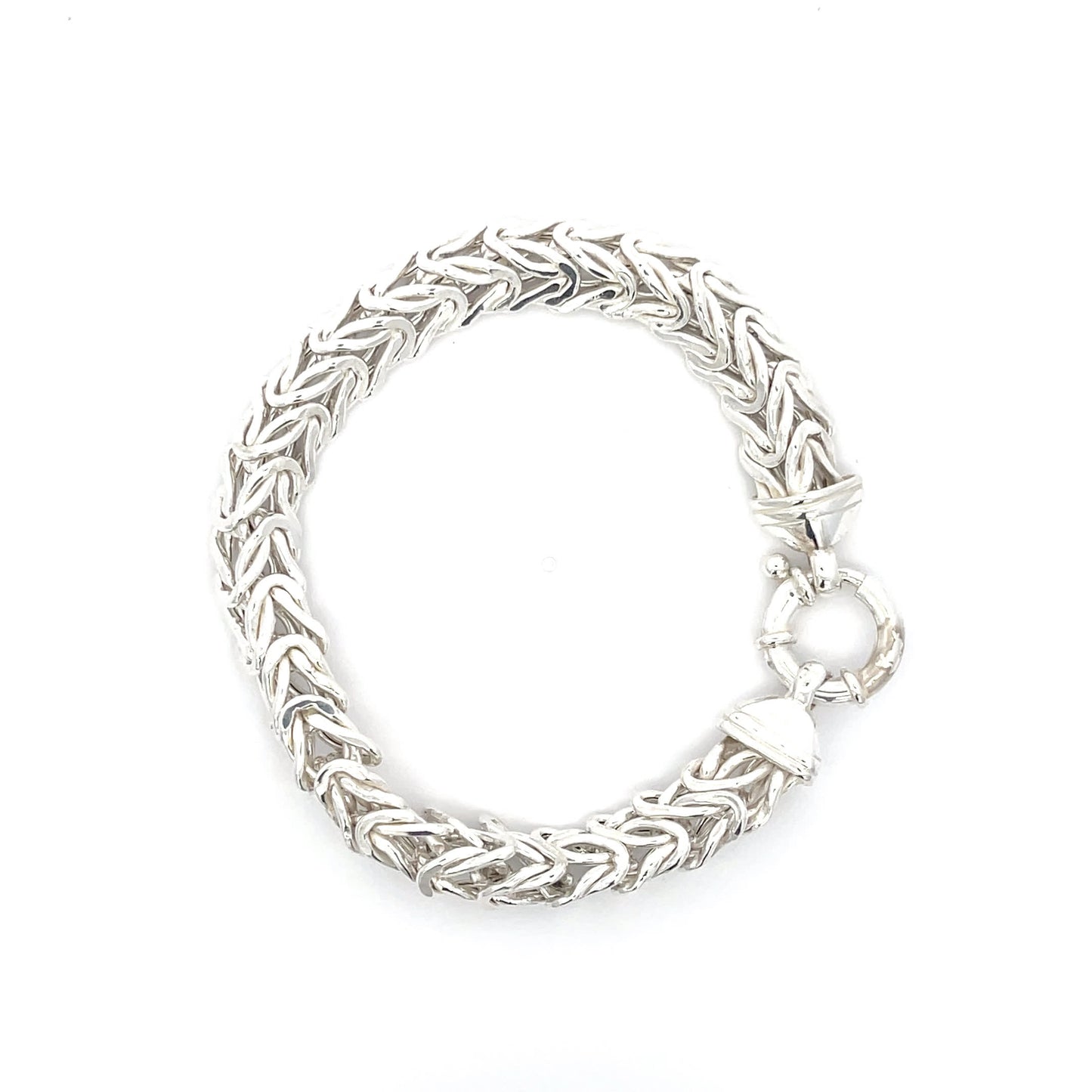 925 Sterling Silver Braided Chain Bracelet with Textured Links