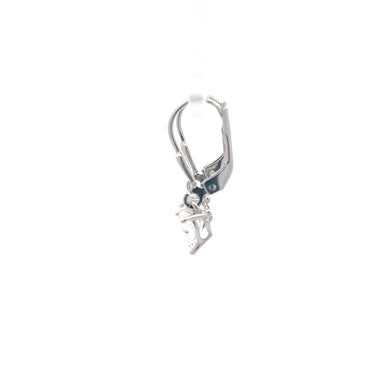 925 Silver Heart-Shaped Crystal Dangle Earrings