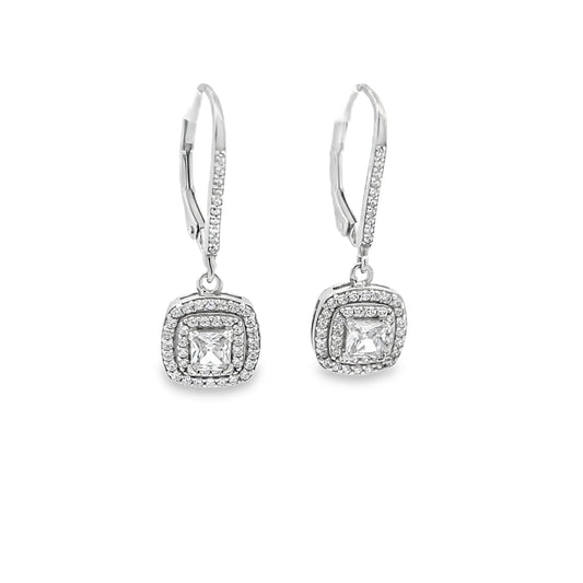Halo drop earrings