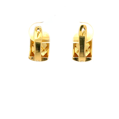 925 Silver Gold-Plated Square Hoop Earrings